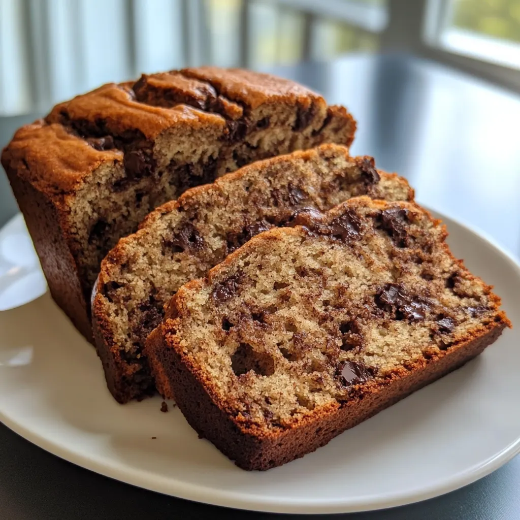 Easy and quick high protein breakfast banana bread sliced for meal prep