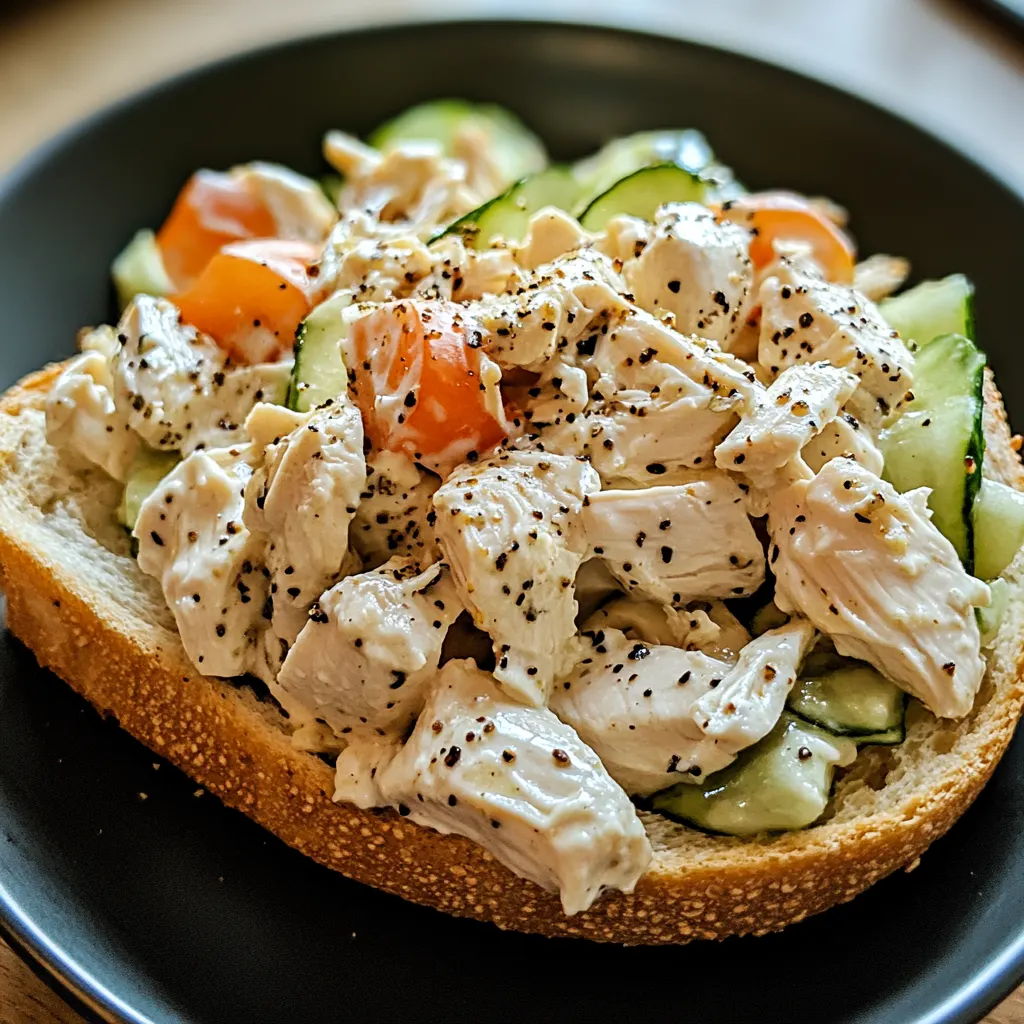 Flat lay of ingredients for high protein chicken salad recipe including chicken breast, Greek yogurt, Dijon mustard, celery, red onion, and optional protein add-ins